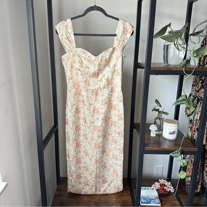 Shein Floral Print Split Back Midi Dress